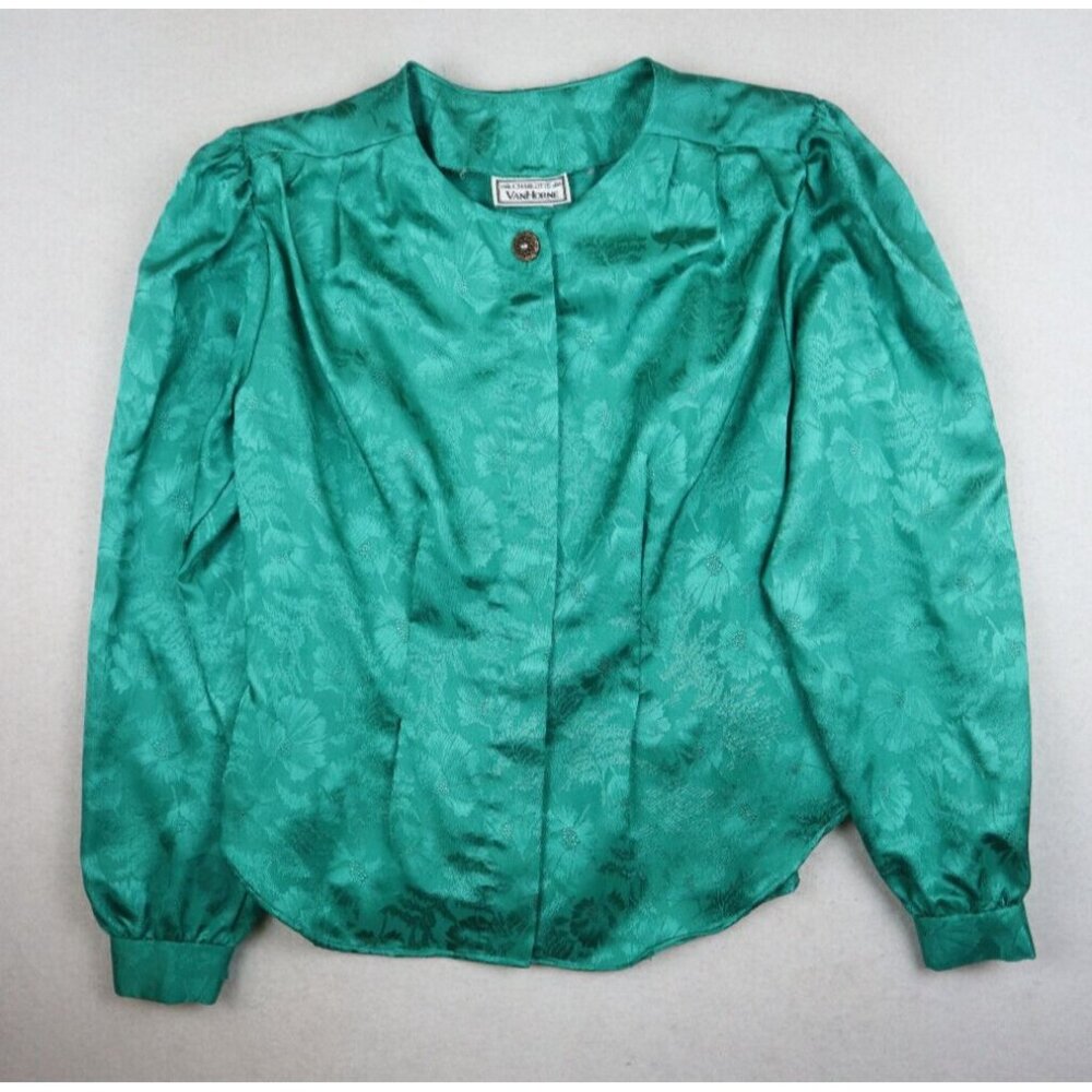 Charlotte VanHorne Green Satin Blouse